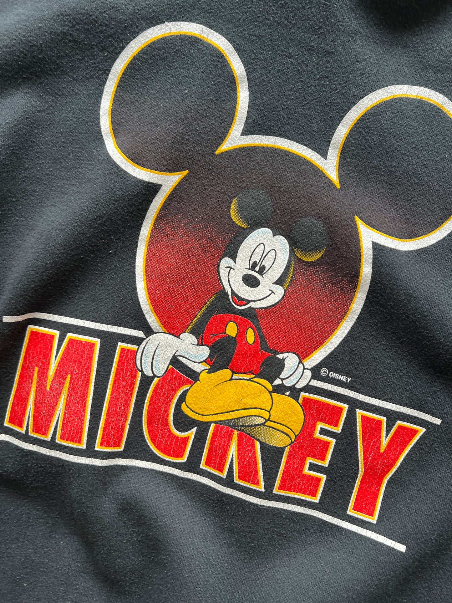 Vintage Ink Black Mickey Mouse Crew - L