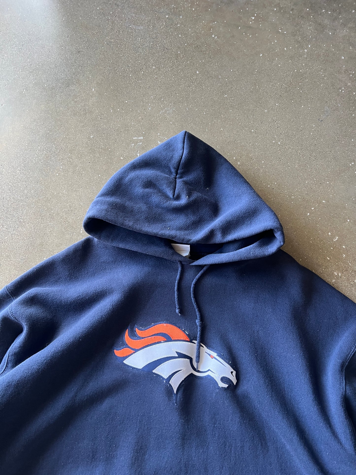 Vintage Navy Danver Broncos Hoodie - XL