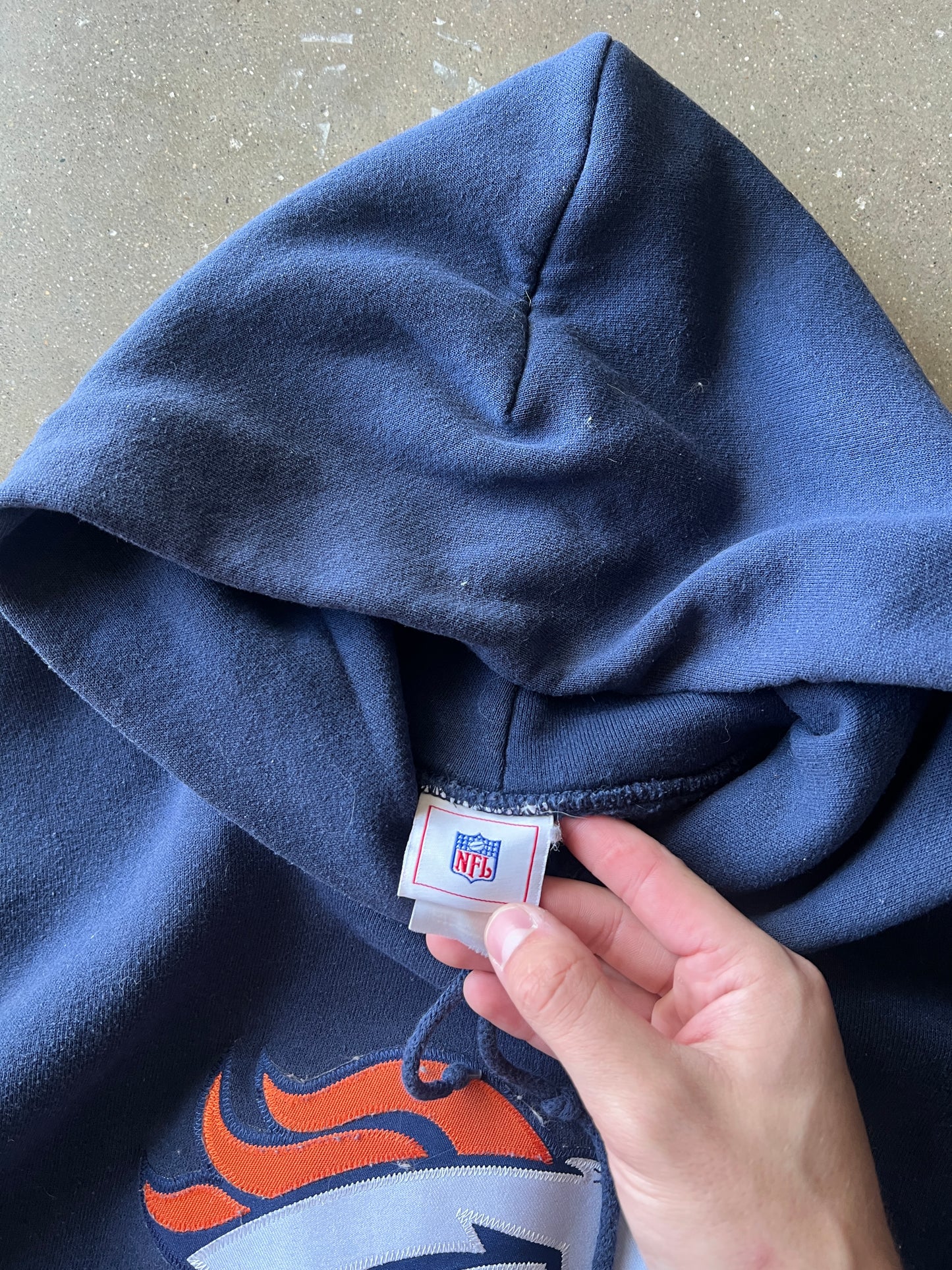 Vintage Navy Danver Broncos Hoodie - XL