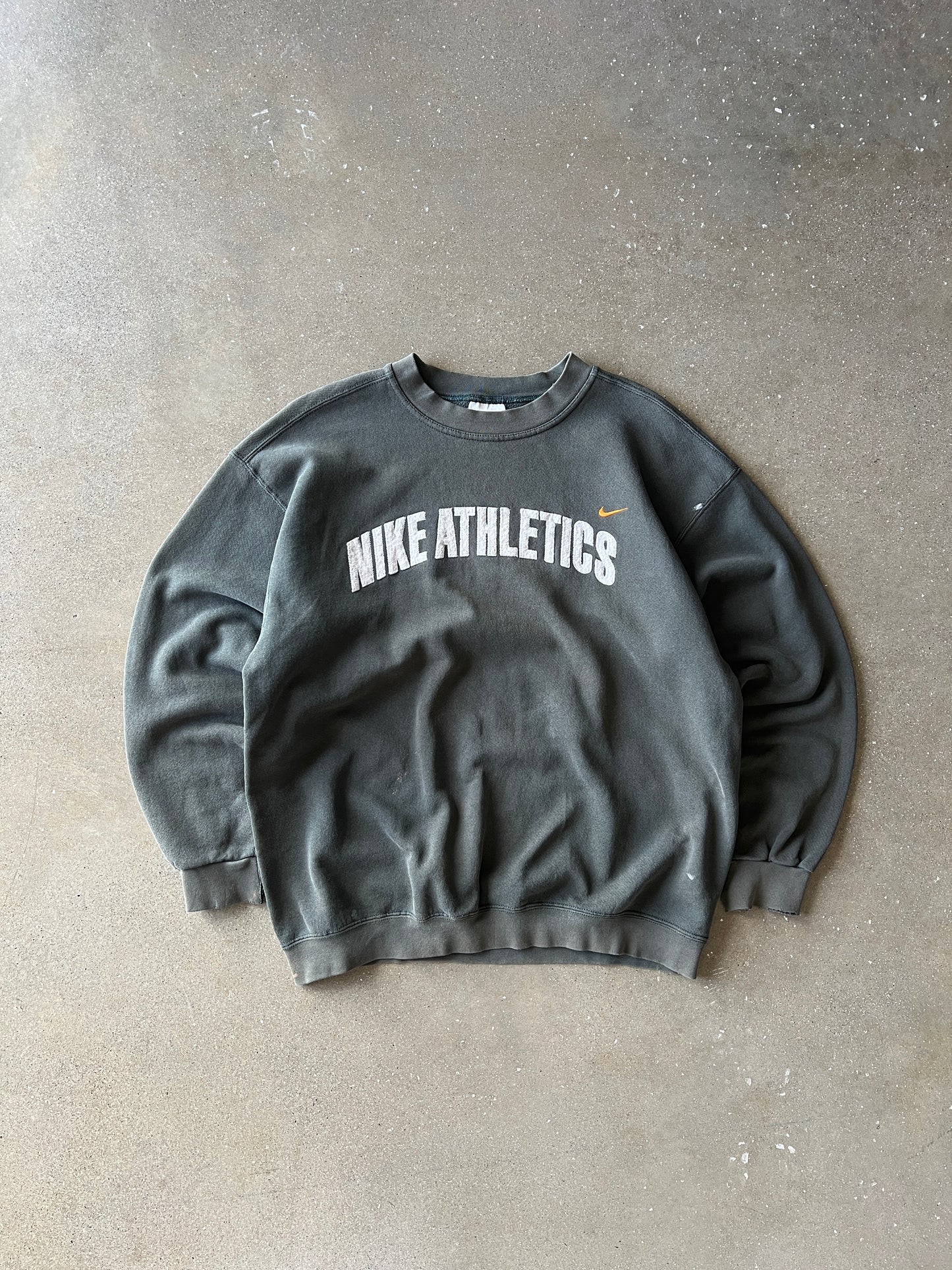Vintage Faded Green Nike Athletics Crew - L