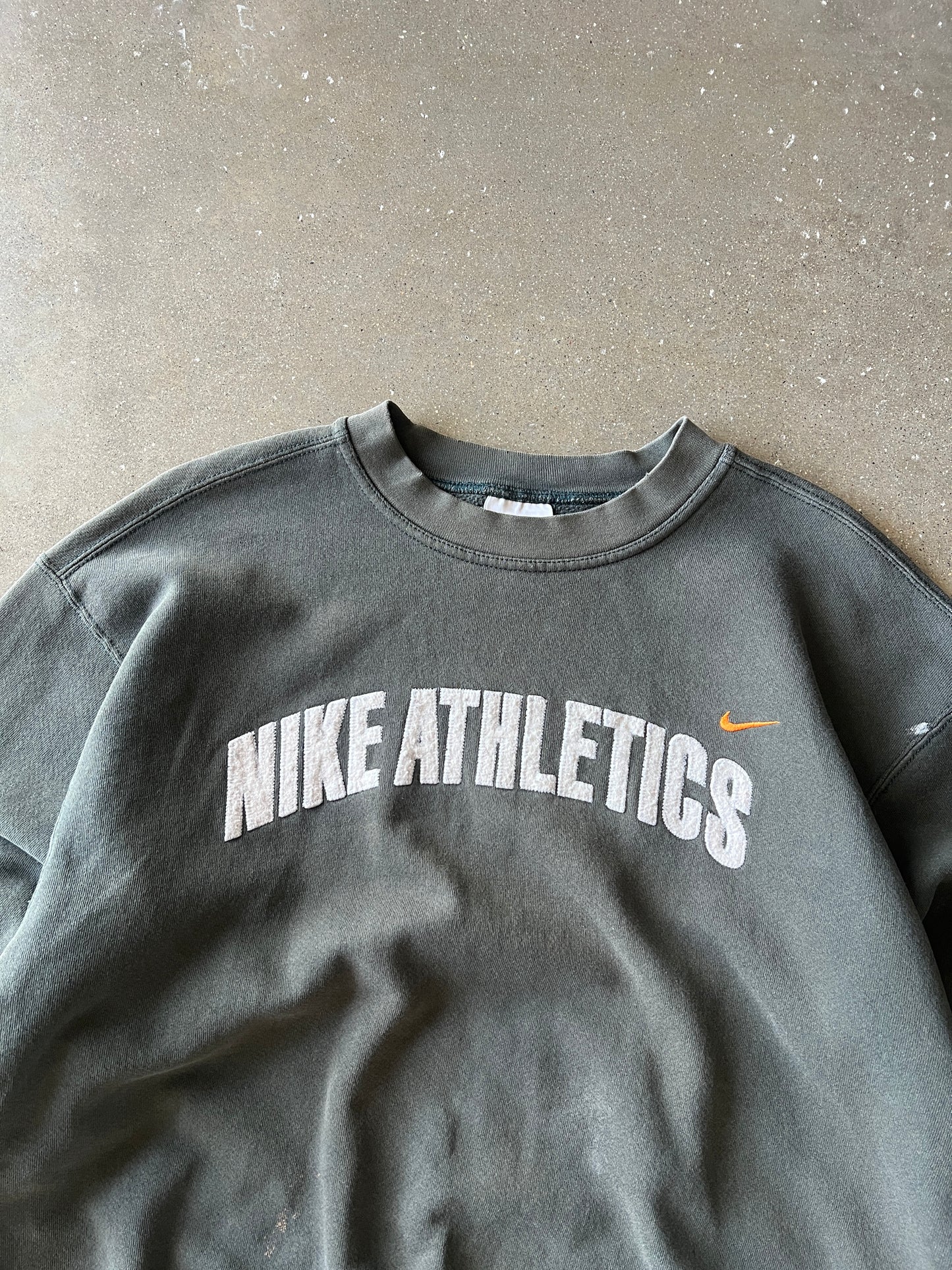 Vintage Faded Green Nike Athletics Crew - L