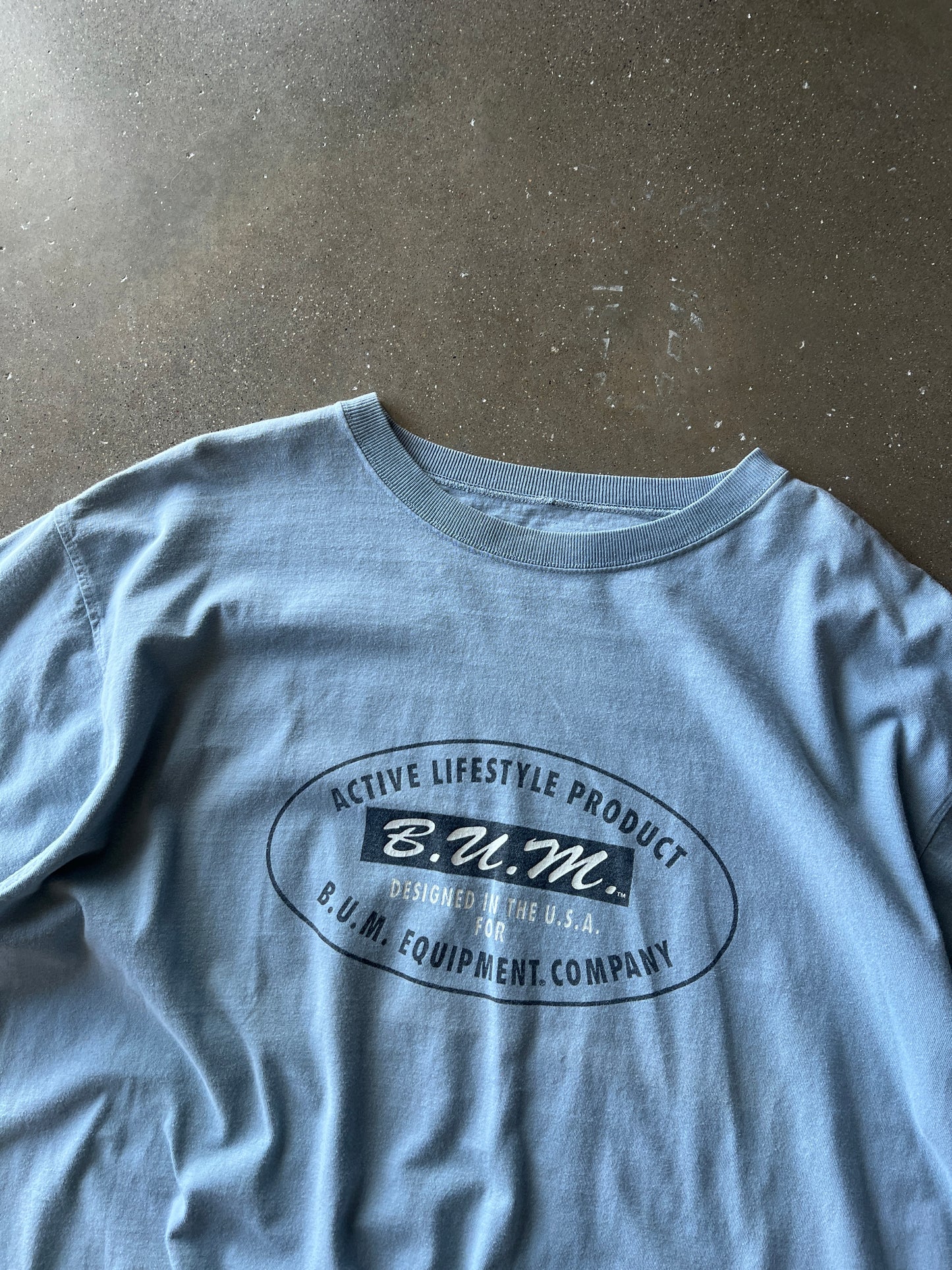 Vintage Sky Blue Bum Equipment Shirt - XL
