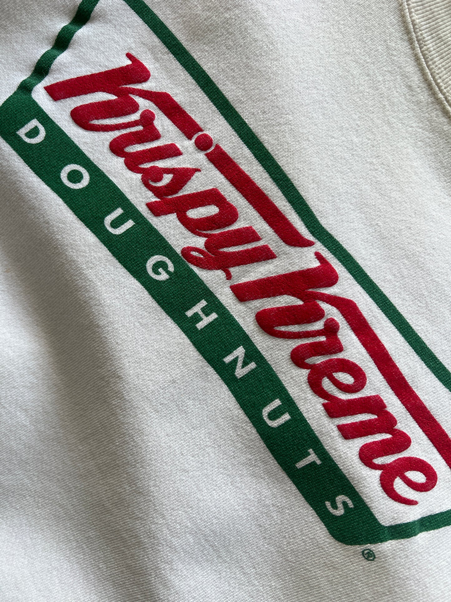 Vintage White Krispy Kreme Spellout Crew - L