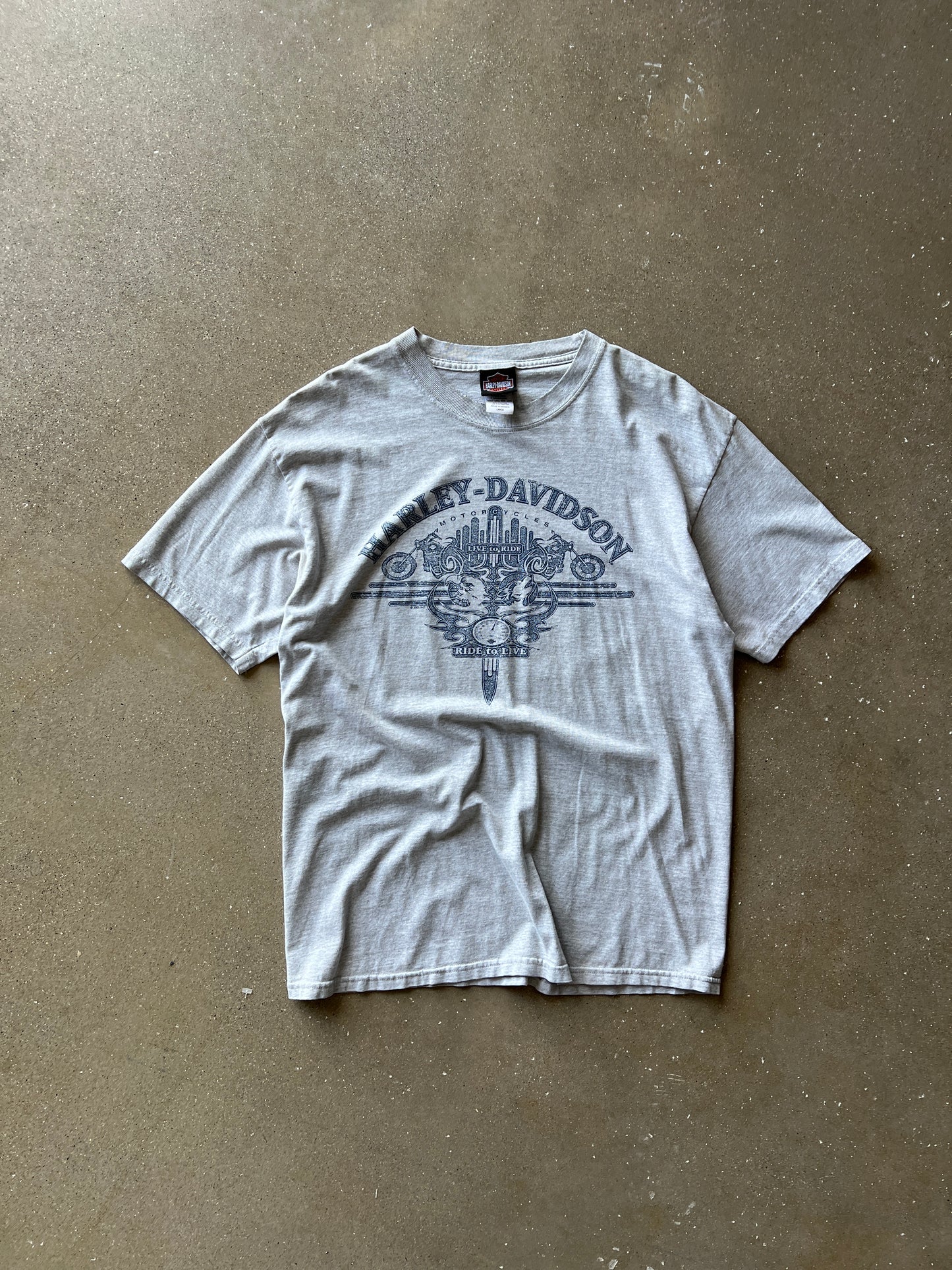 Vintage Grey Harley Davidson Shirt - L