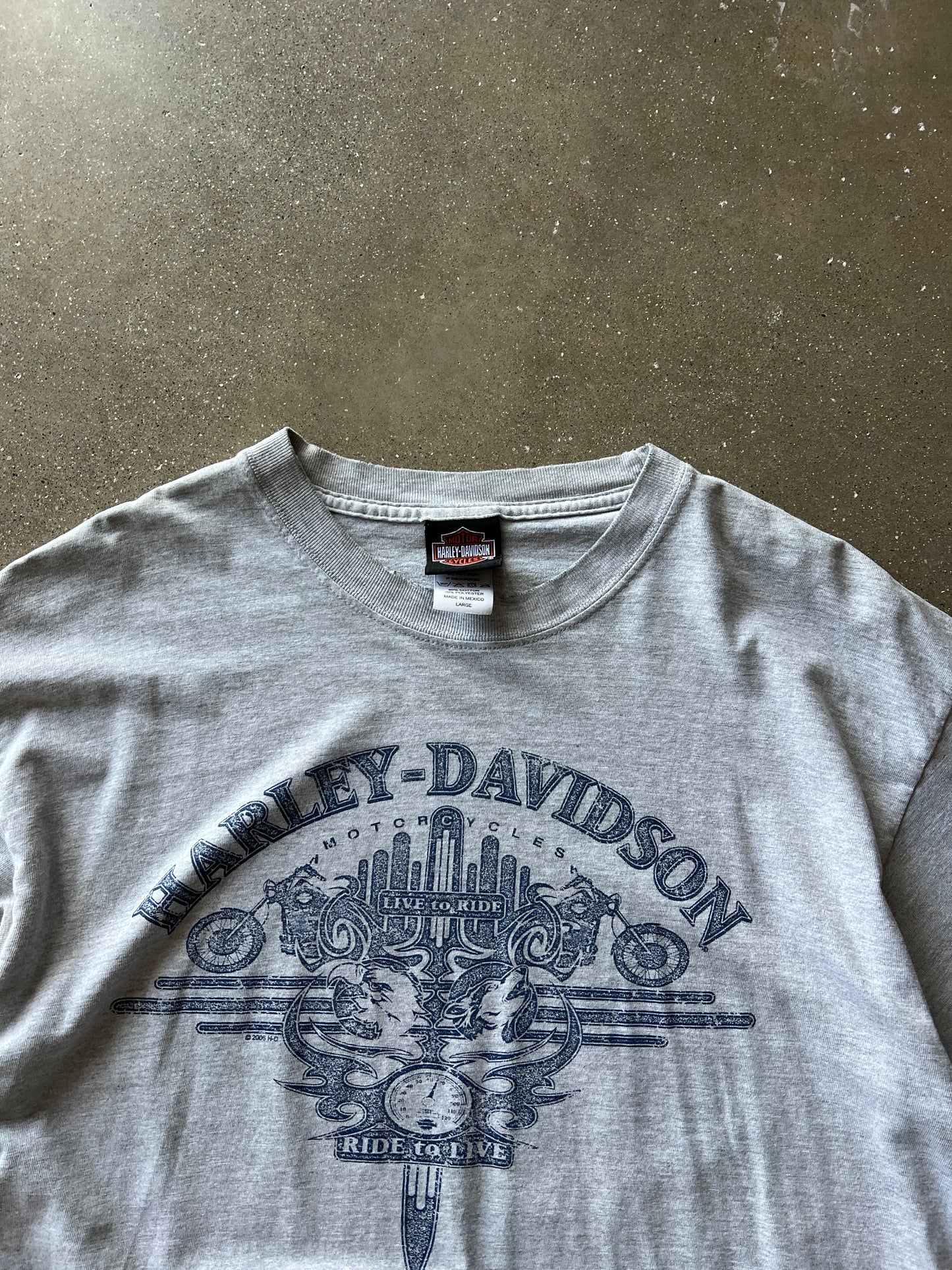 Vintage Grey Harley Davidson Shirt - L