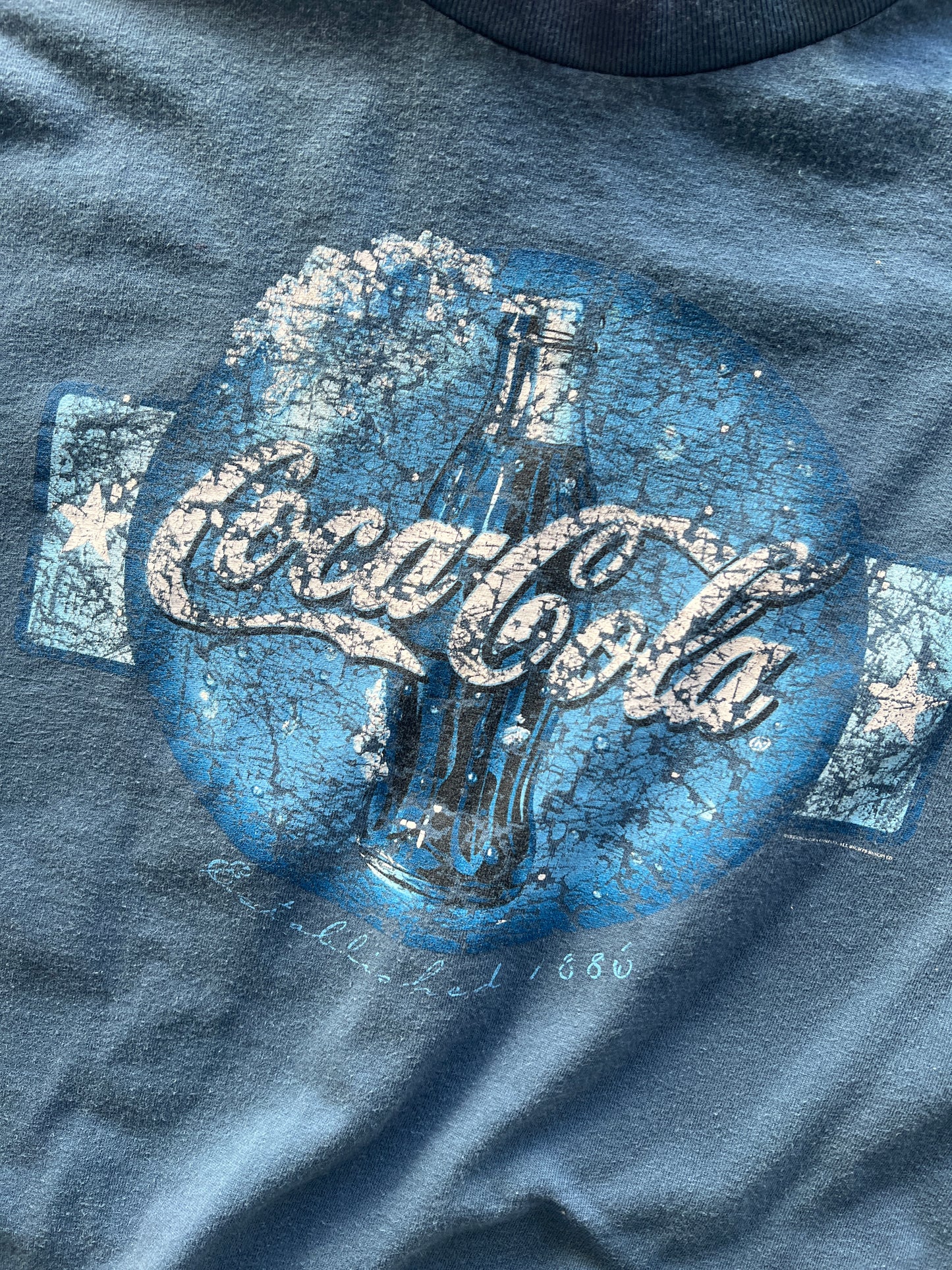 Vintage Cobalt Blue Coca Cola Shirt - M