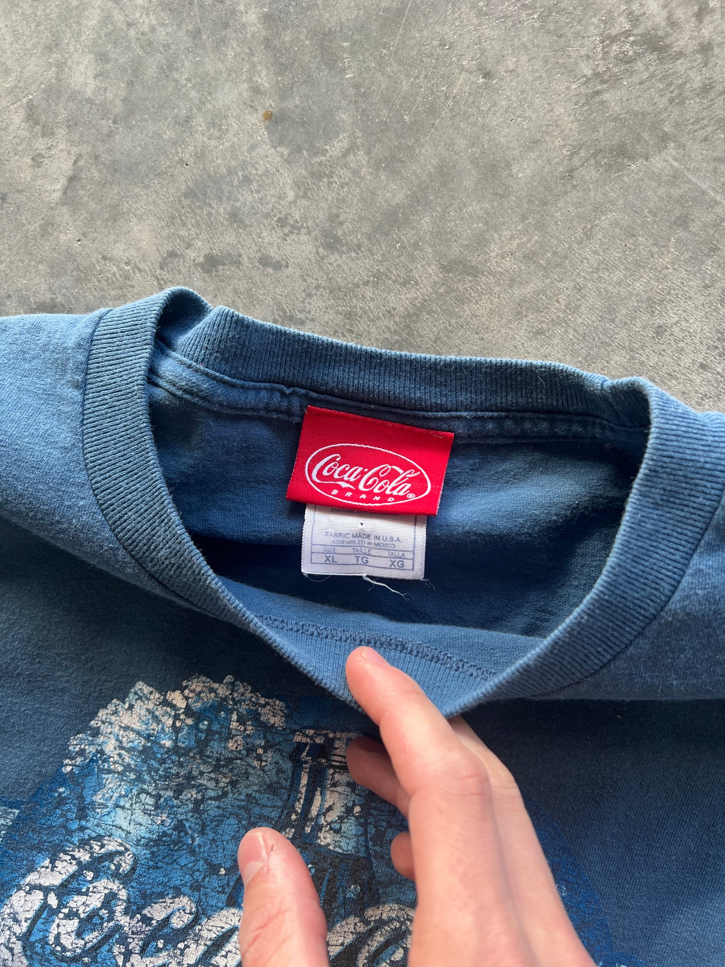 Vintage Cobalt Blue Coca Cola Shirt - M