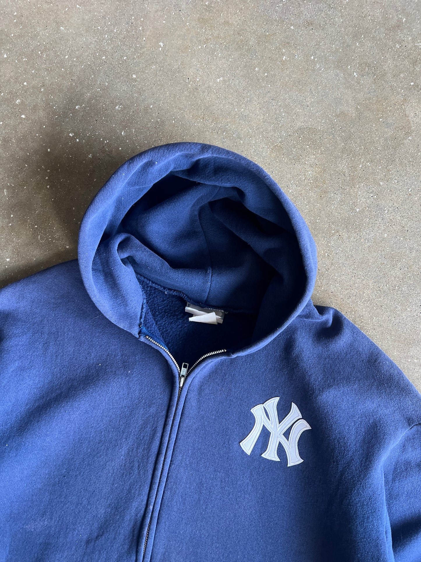 Vintage Light Blue Yankees Logo Hoodie - XL