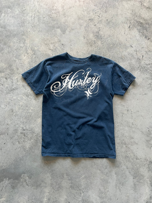 Vintage Deep Blue Hurley Spellout Shirt - S