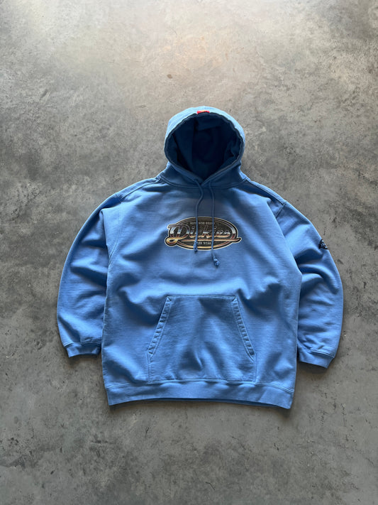 Vintage Sky Blue Dickies Spellout Hoodie - L