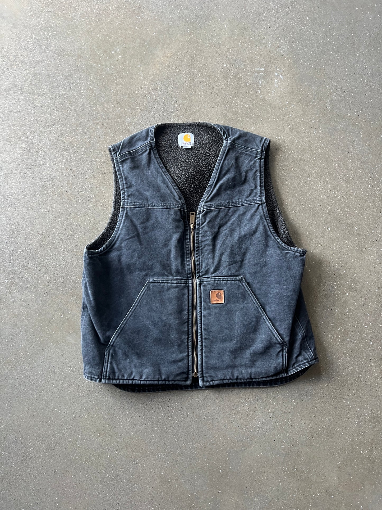 Vintage Faded Black Carhartt Vest - L