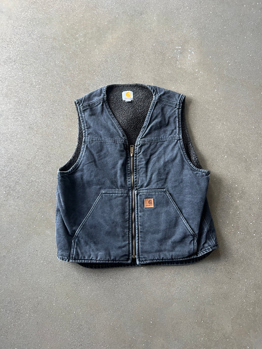 Vintage Faded Black Carhartt Vest - L