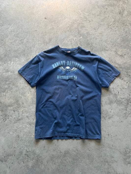 Vintage Deep Blue Harley Davidson Shirt - L