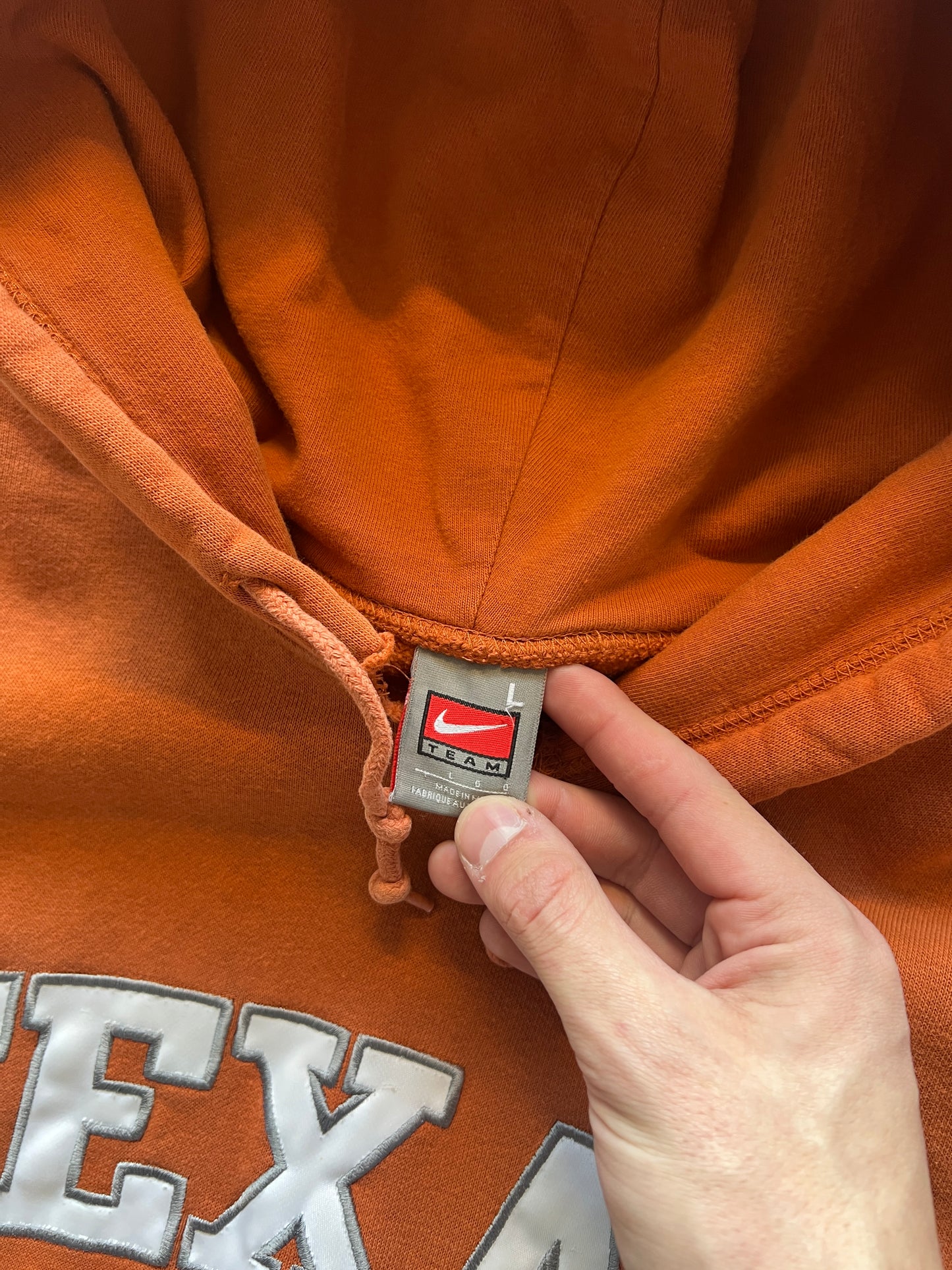 Vintage Orange Texas Spellout Hoodie - XL