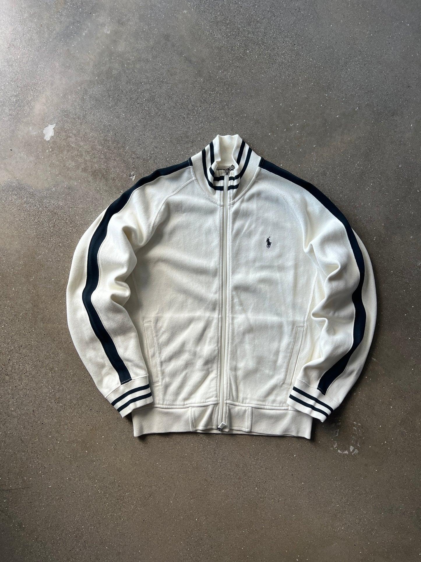 Vintage White Polo Ralph Lauren Zip Up Jacket - M