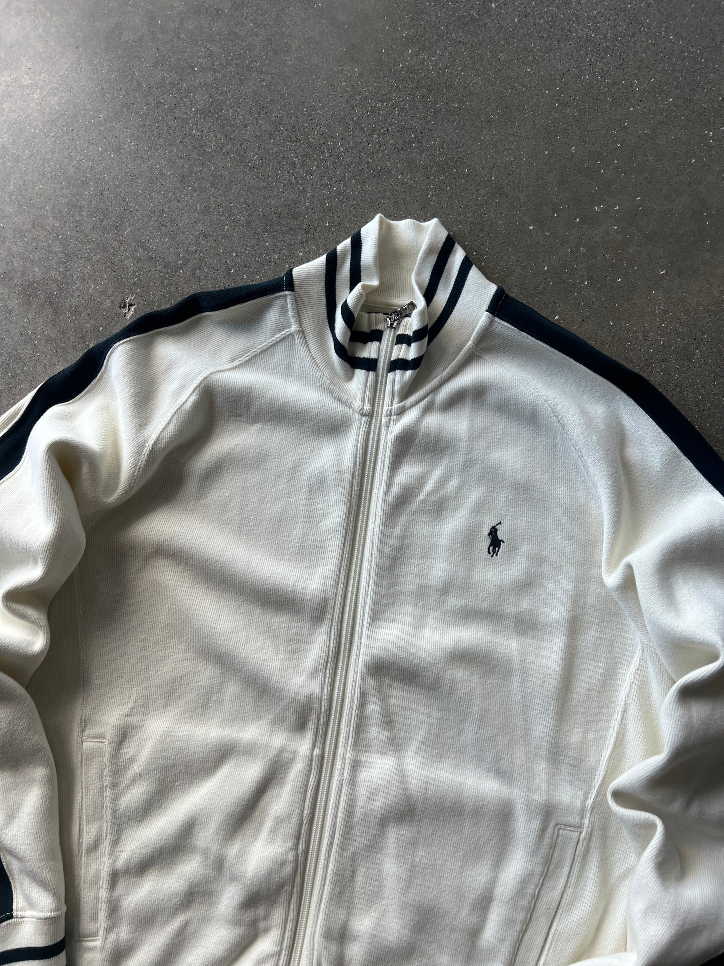 Vintage White Polo Ralph Lauren Zip Up Jacket - M