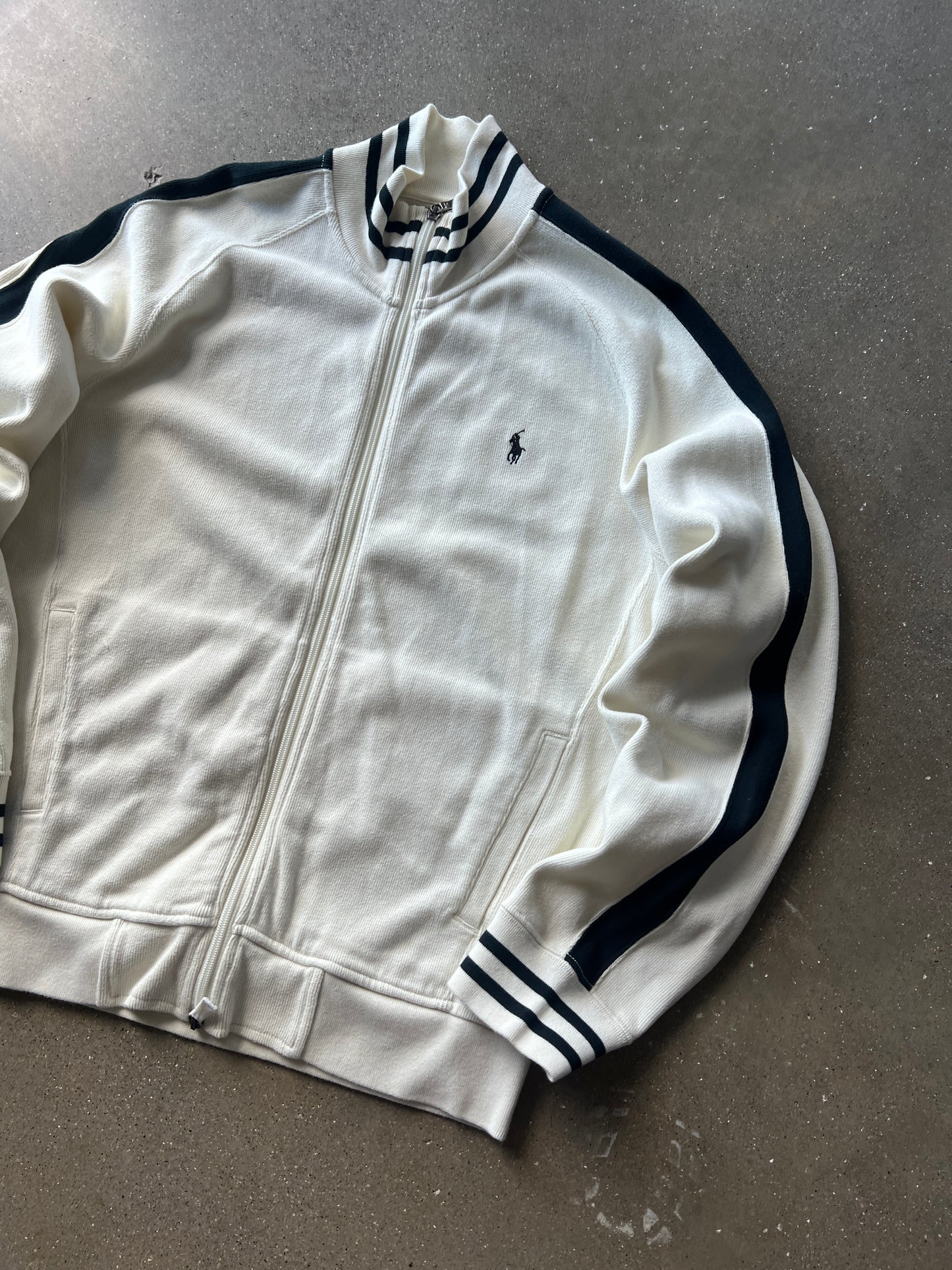 Vintage White Polo Ralph Lauren Zip Up Jacket - M