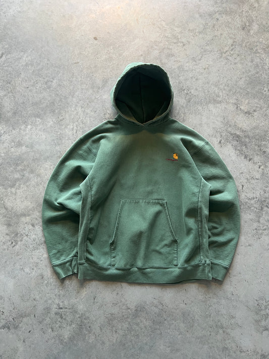 Vintage Emerald Green Carhartt Hoodie - XL