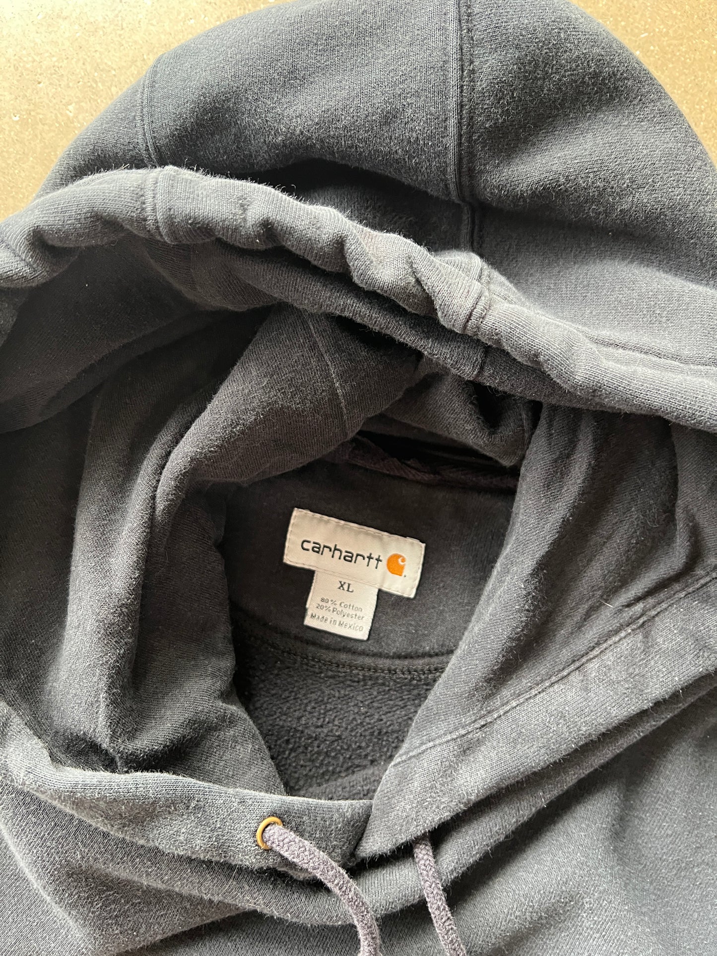 Vintage Navy Blue Carhartt Hoodie - XL
