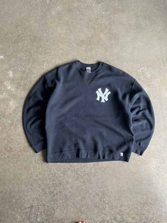 Vintage Black NY Yankees Rusell Crew - XXL