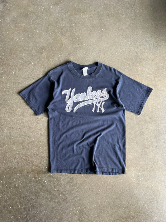 Vintage Faded Blue NY Yankees Shirt - L