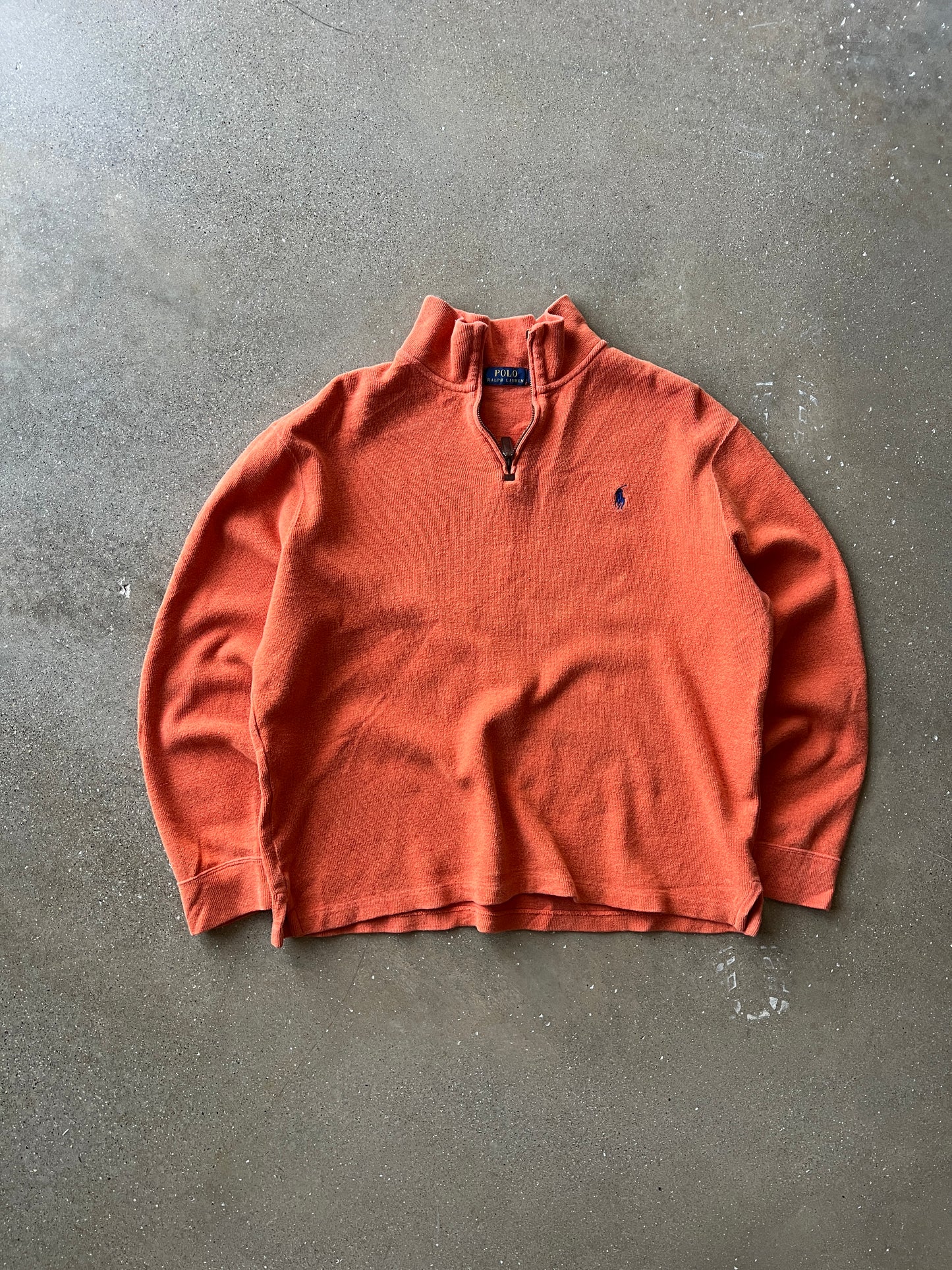 Vintage Orange Polo Ralph Lauren Zip Up Sweater - L