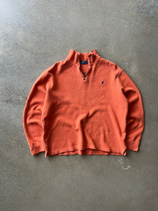 Vintage Orange Polo Ralph Lauren Zip Up Sweater - L