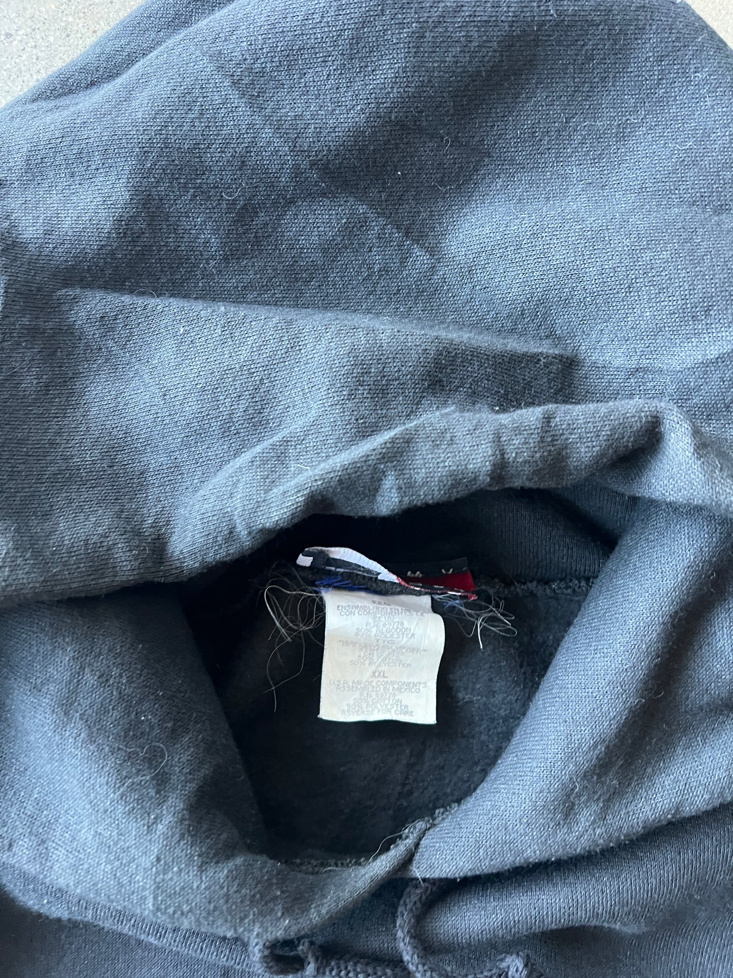 Vintage Black Tommy Hilfiger Hoodie - XXL