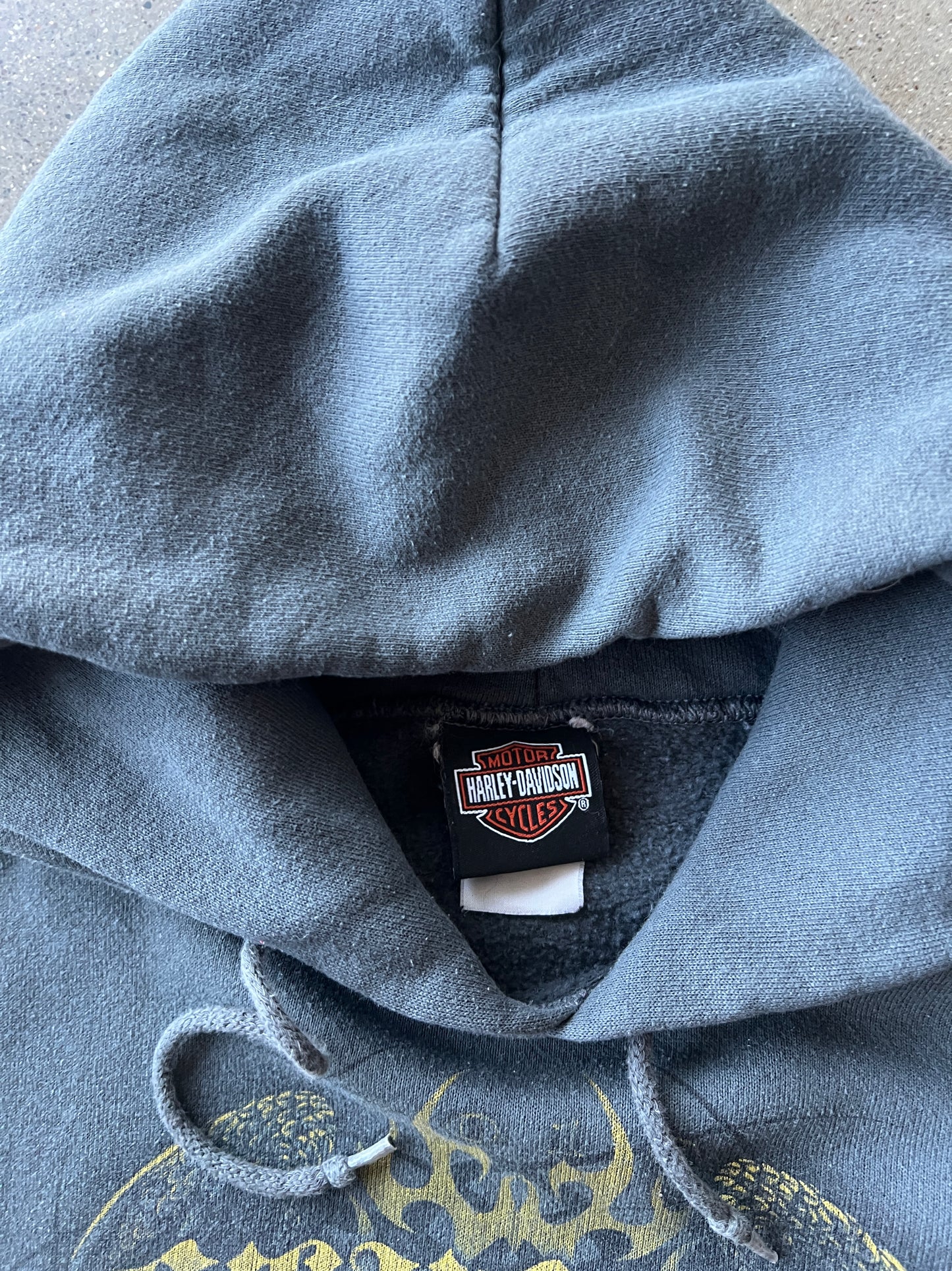 Vintage Grey Harley Davidson Hoodie - L