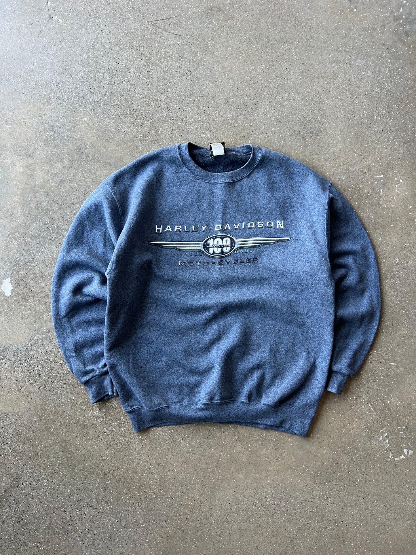 Vintage Dust Blue Harley Davidson Crewneck - L