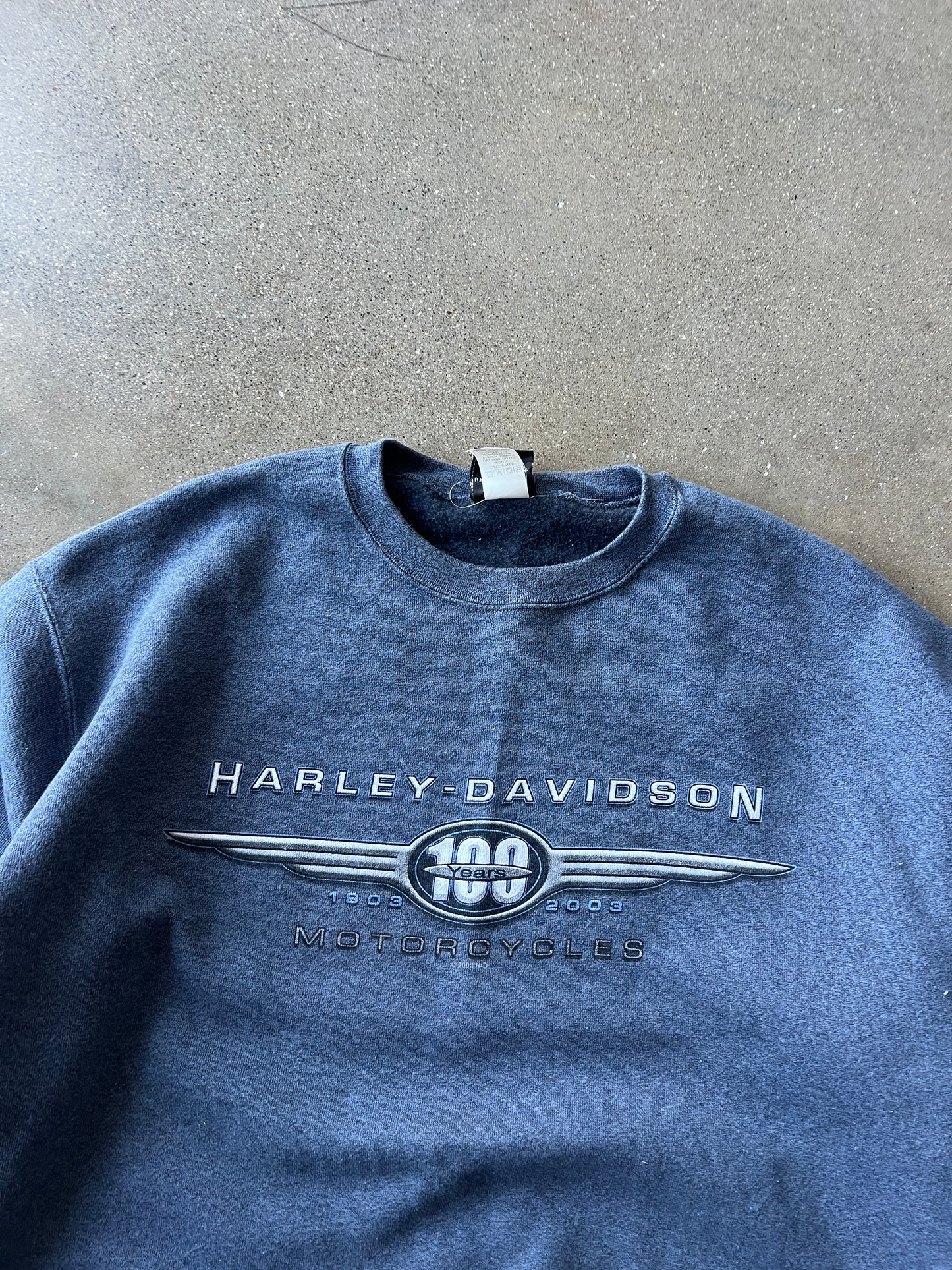 Vintage Dust Blue Harley Davidson Crewneck - L