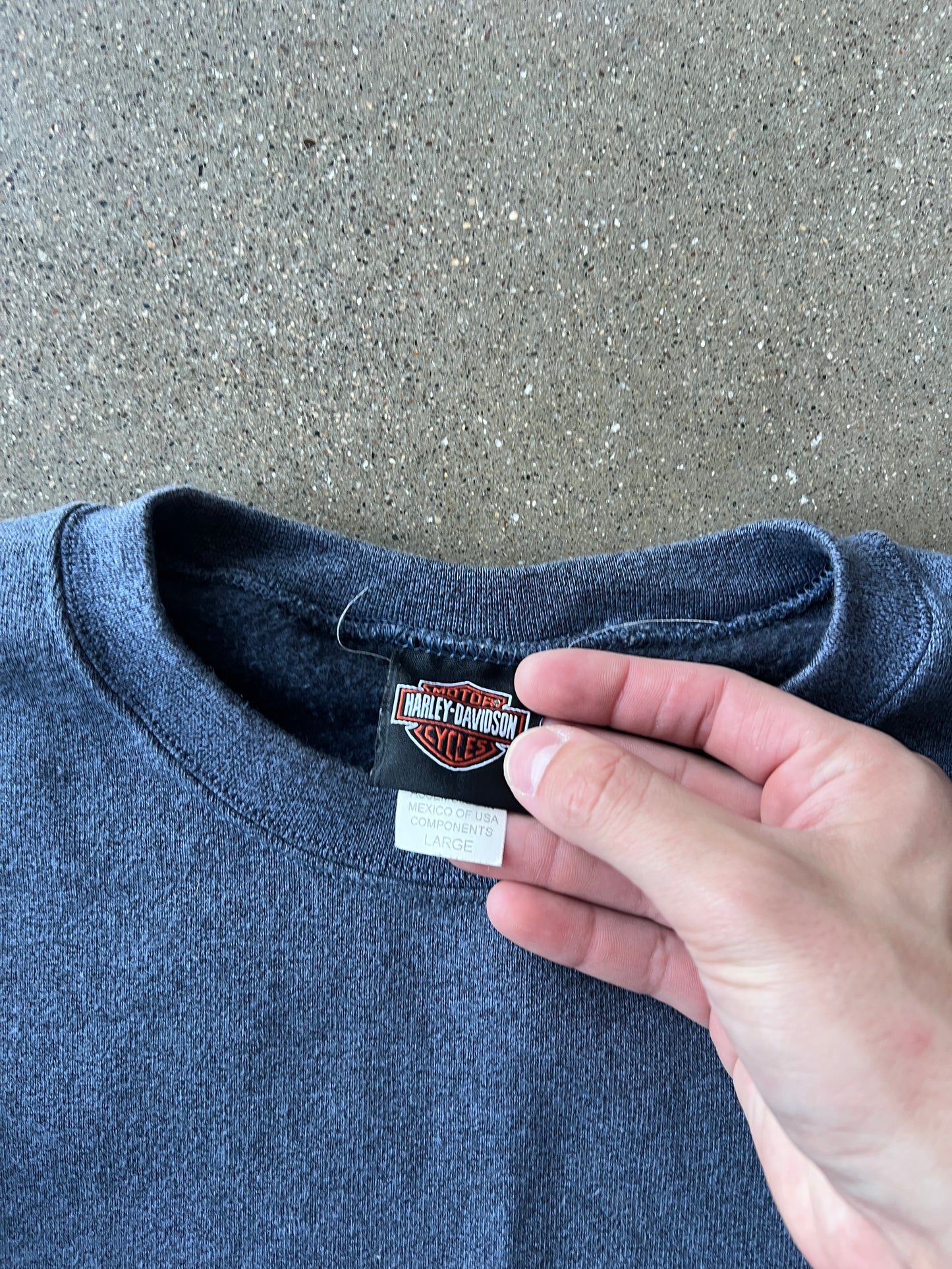 Vintage Dust Blue Harley Davidson Crewneck - L