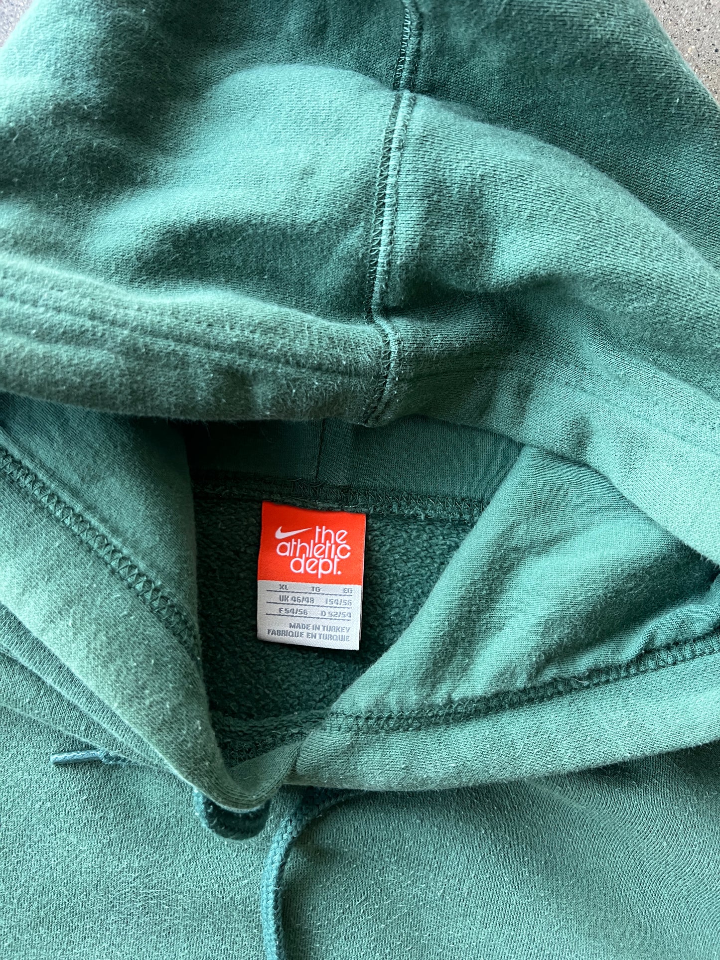 Vintage Distressed Green Nike Swoosh Hoodie - L