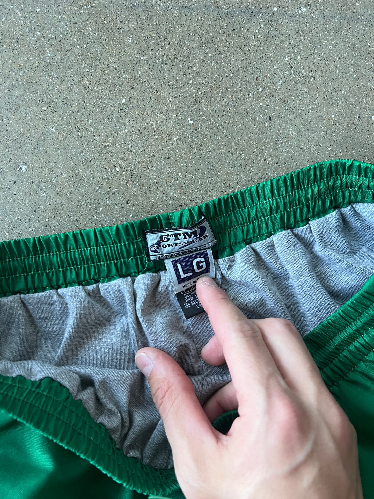 Vintage Green Stripped Baggy Track Pants - L