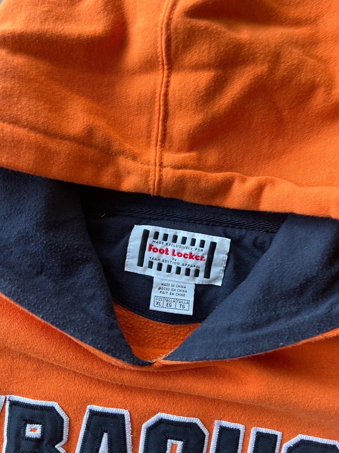 Vintage Orange Syracuse Spellout Hoodie - XL