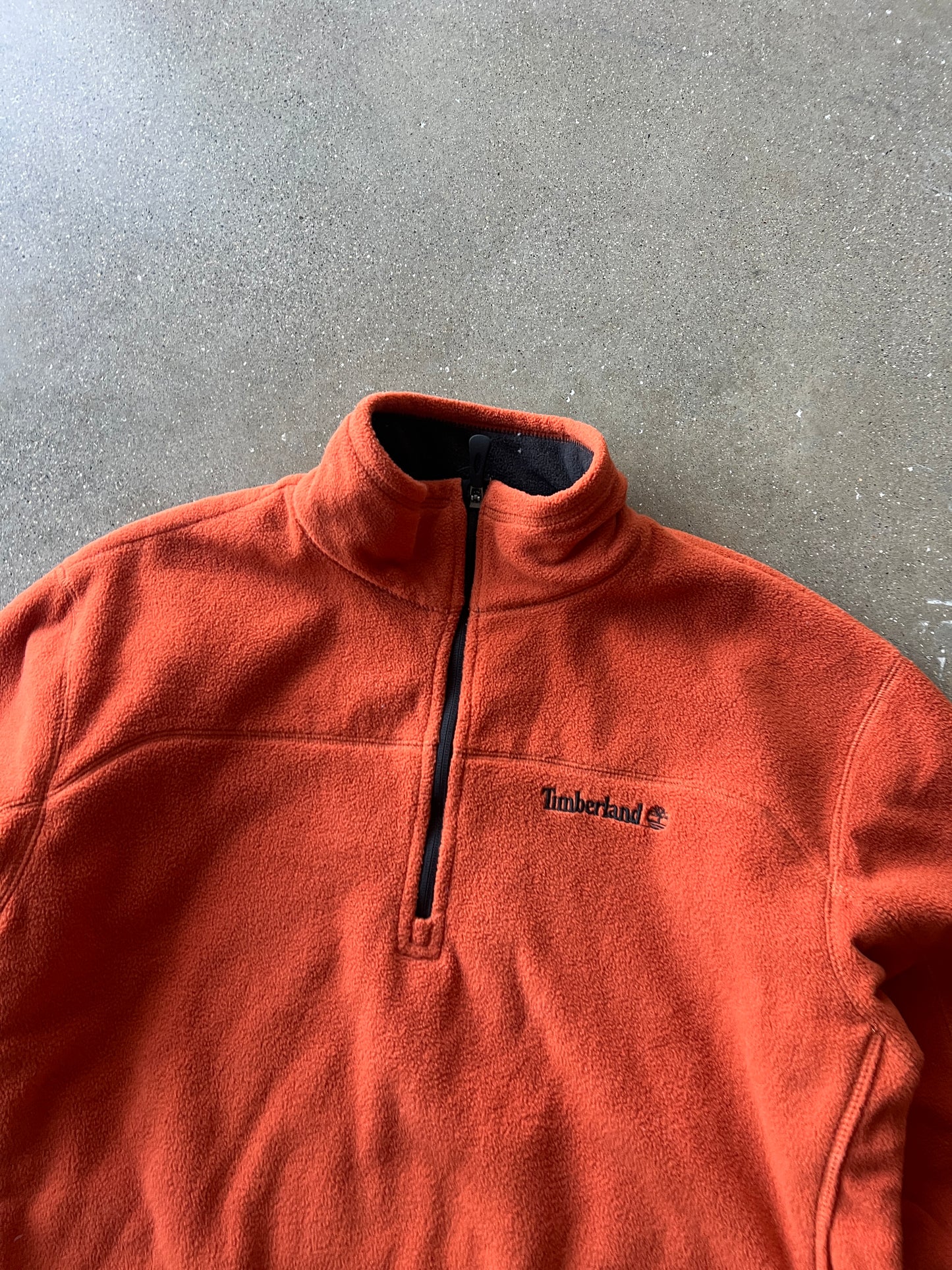 Vintage Orange Timberland Zip Up Fleece Sweatshirt - L