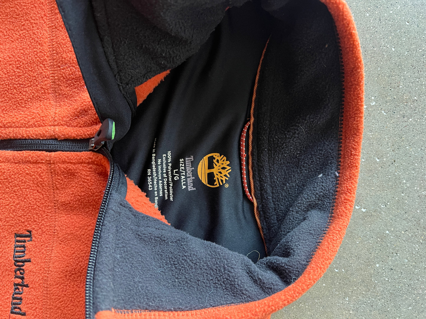 Vintage Orange Timberland Zip Up Fleece Sweatshirt - L