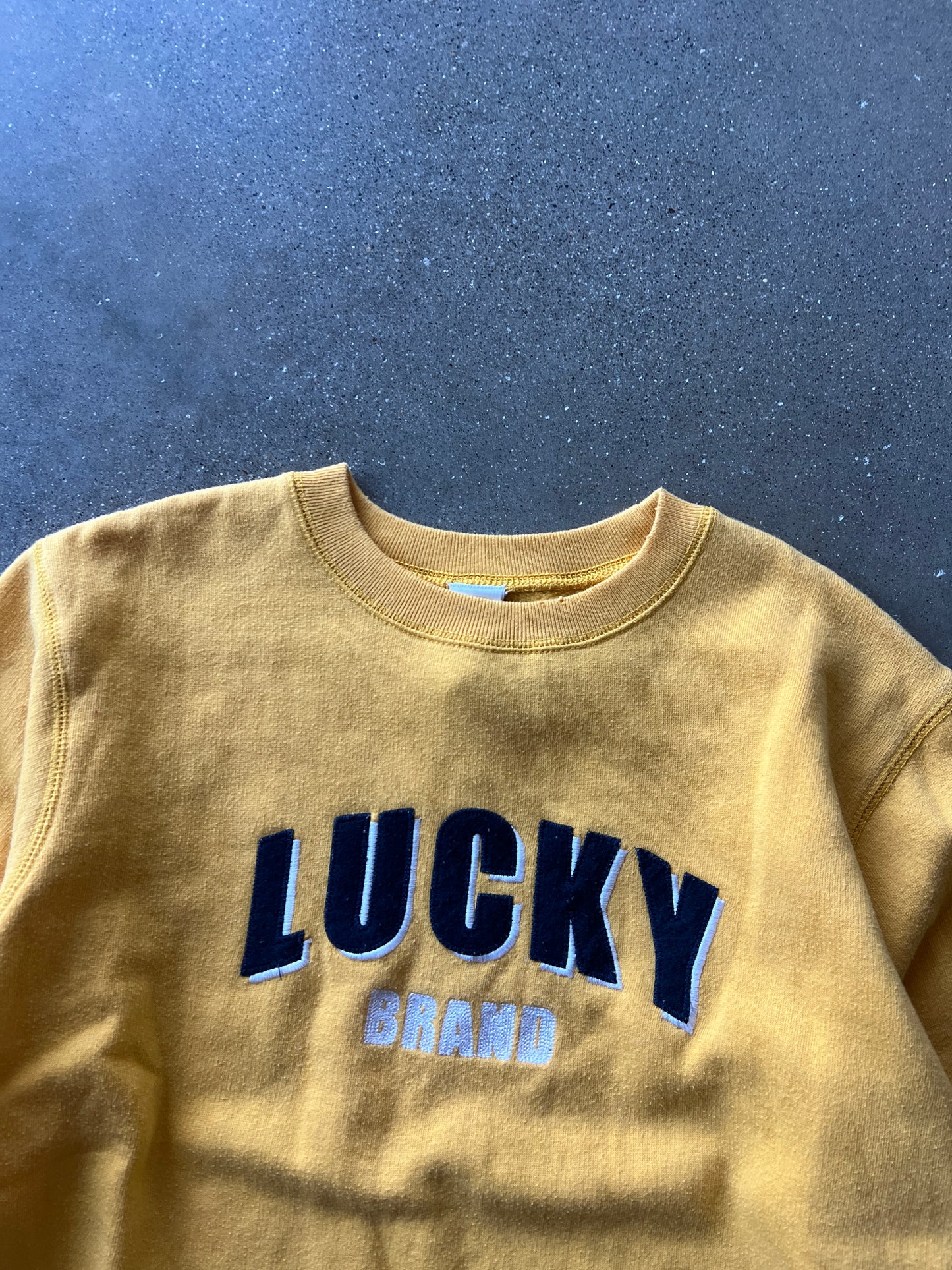 Vintage Yellow Lucky Brand Spellout Crewneck - YS
