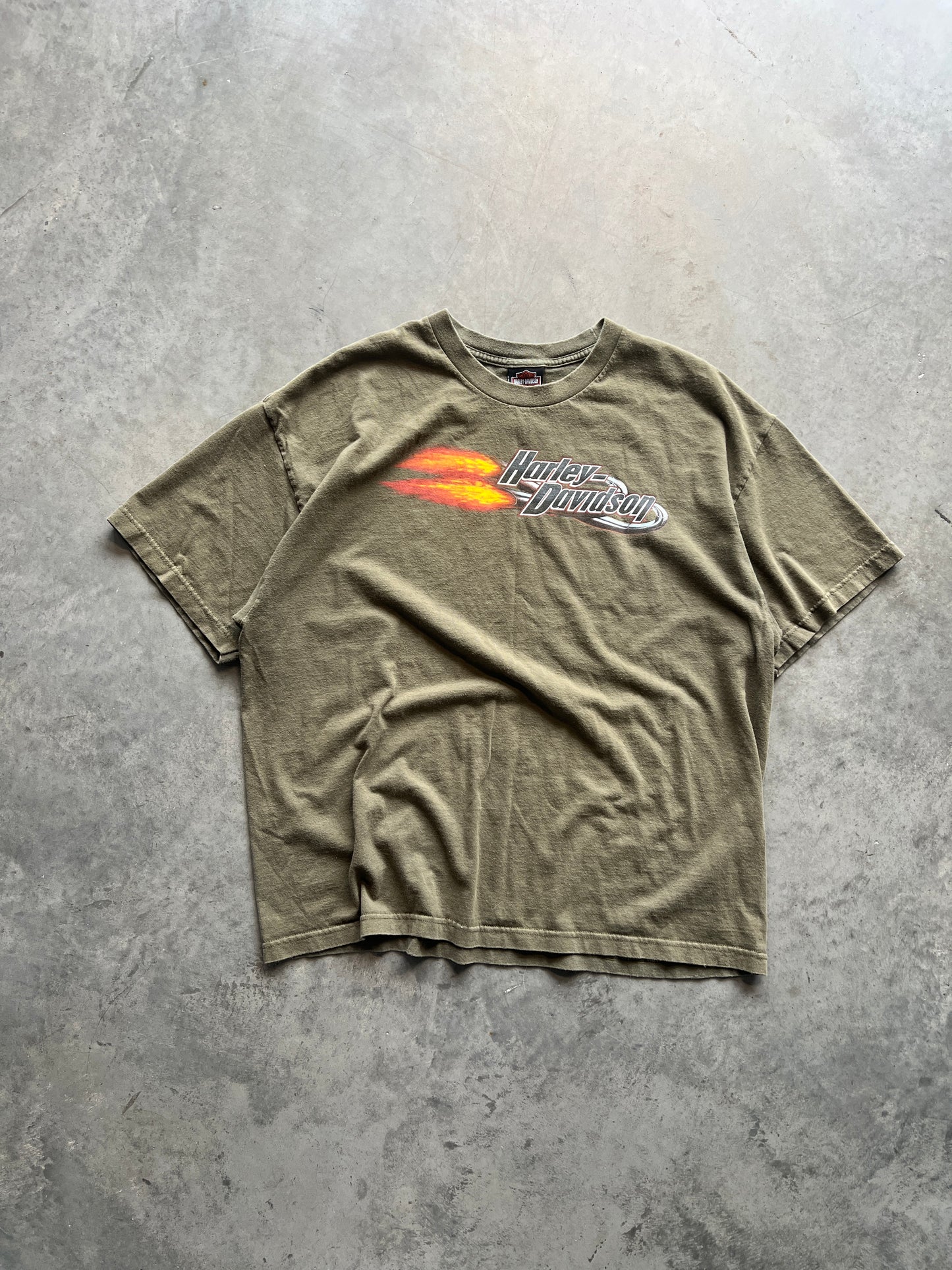 Vintage Dark Green Harley Davidson Shirt - XXL