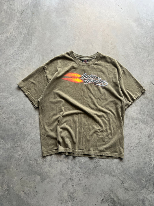 Vintage Dark Green Harley Davidson Shirt - XXL
