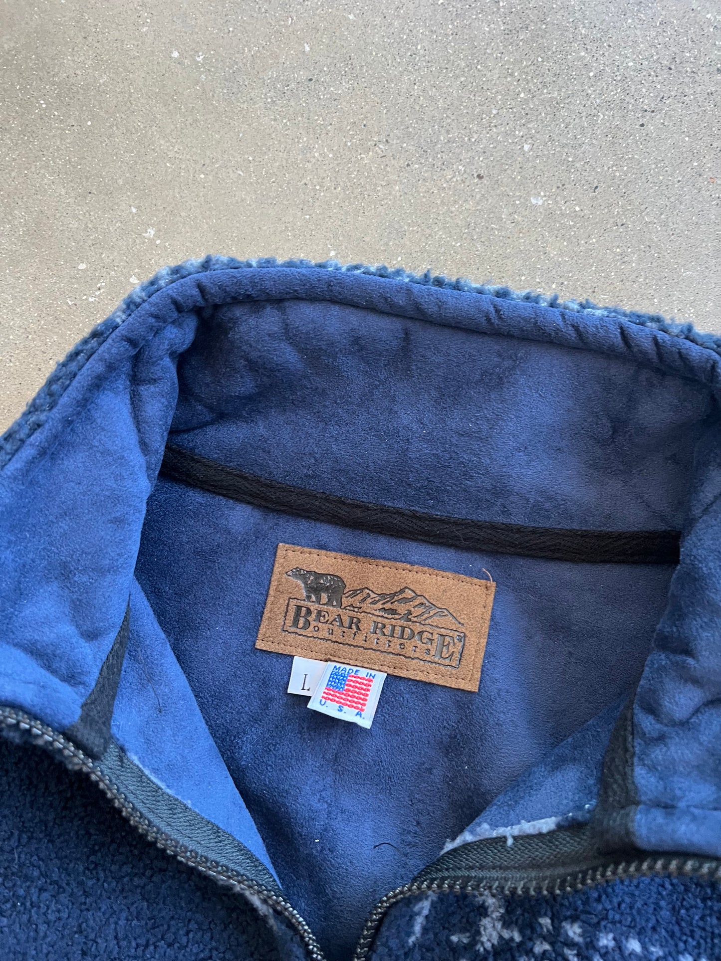 Vintage Blue Deer Fleece Zip Up - M