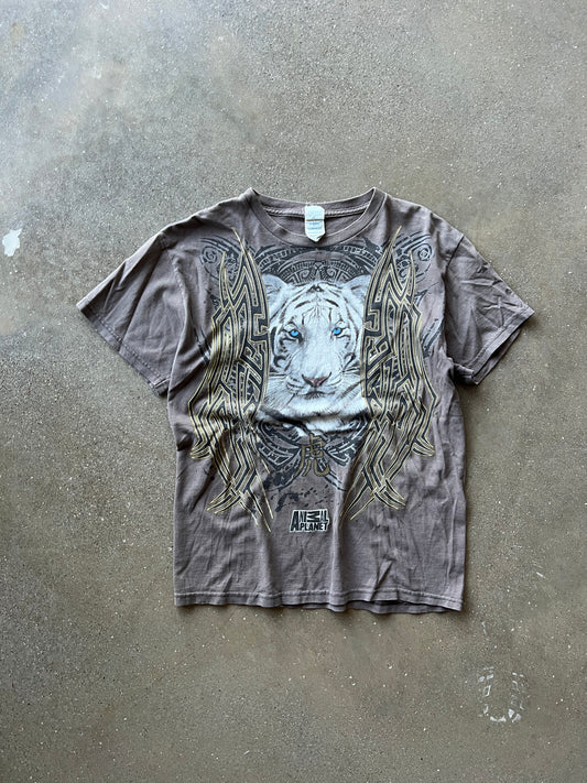 Vintage Grey Tiger Y2k Graphic Shirt