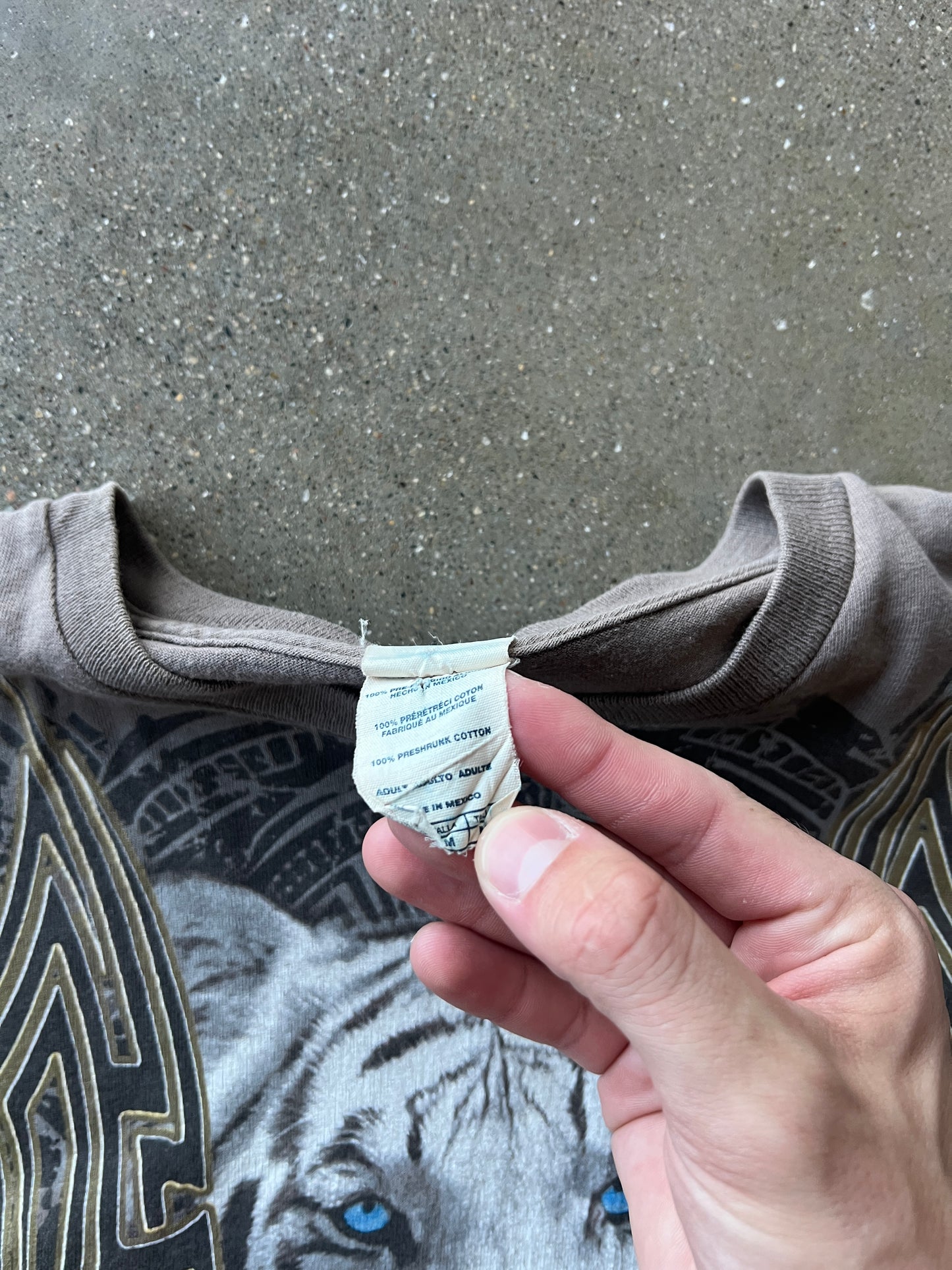 Vintage Grey Tiger Y2k Graphic Shirt