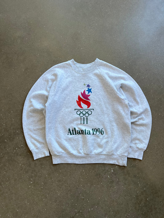 Vintage White Atlanta 1996 Crew - L