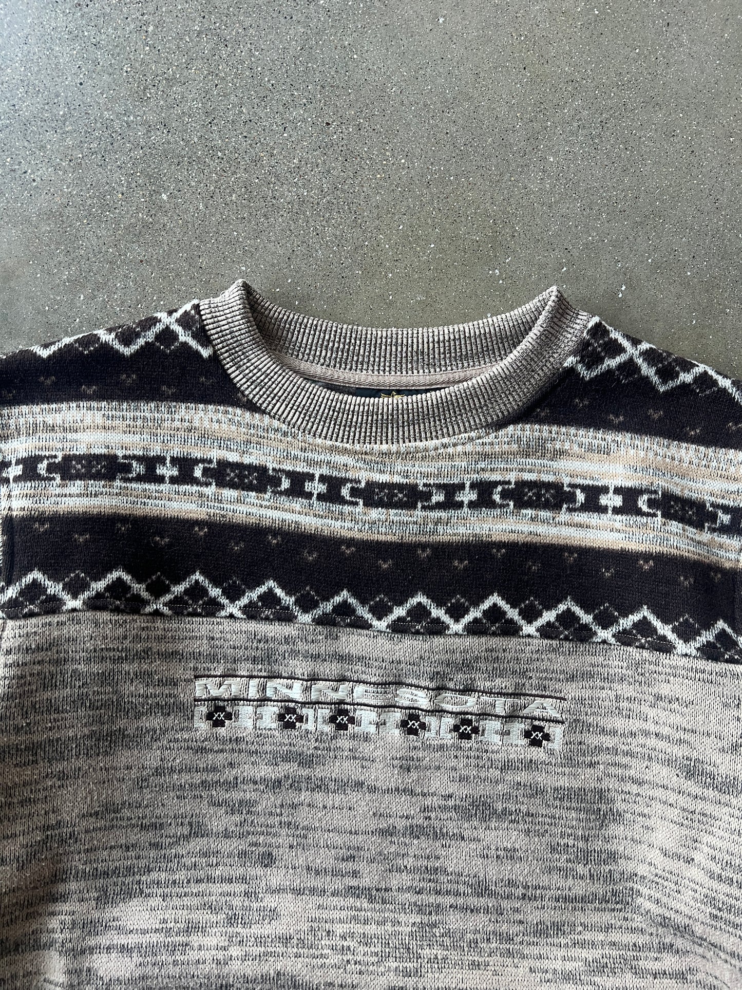 Vintage Brown Tan Minnesota Knit Sweater - L