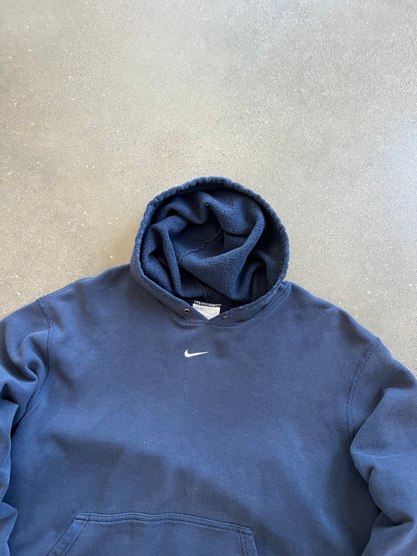 Vintage Navy Blue Nike Center Swoosh Hoodie - L