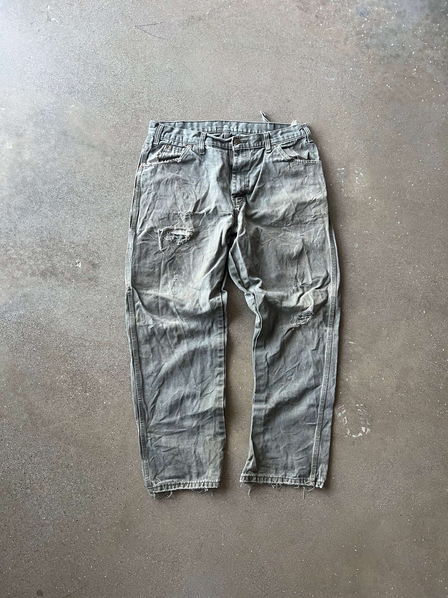 Vintage Faded Green Dickies Carpenter Pants - 34x30