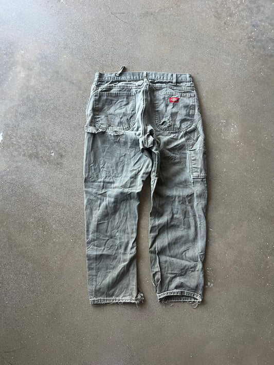 Vintage Faded Green Dickies Carpenter Pants - 34x30