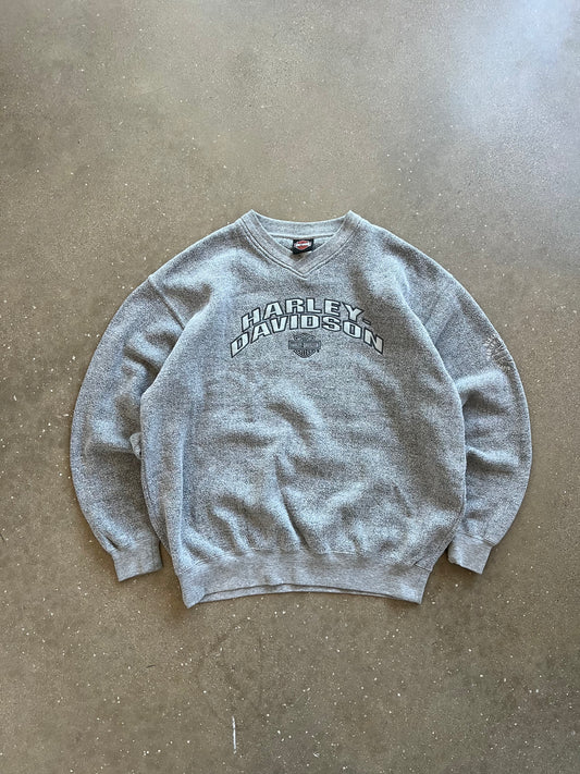 Vintage Grey Harley Davidson Crew - XL