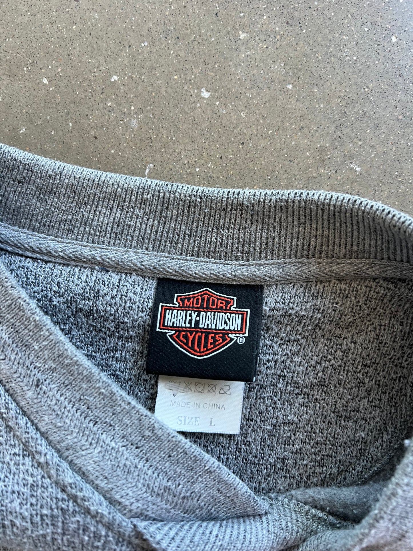 Vintage Grey Harley Davidson Crew - XL